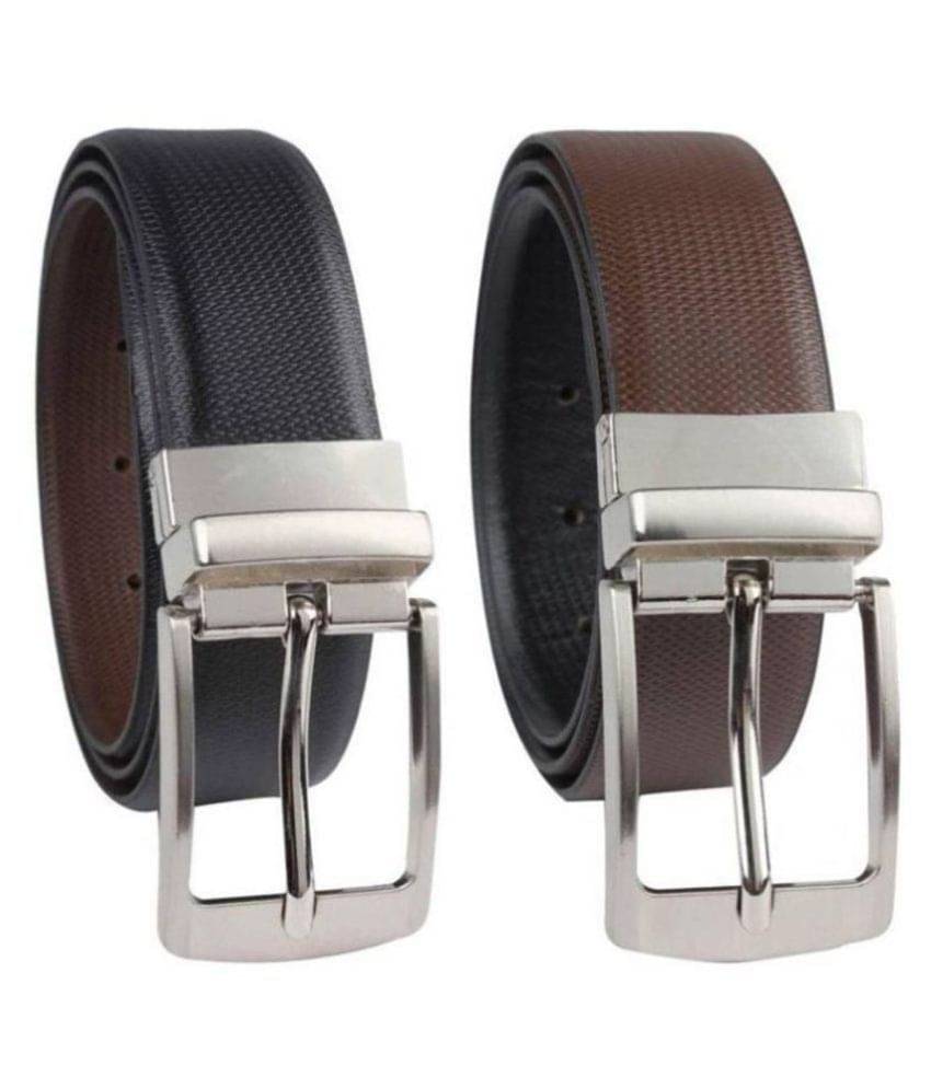     			Runsi Black Faux Leather Formal Belt