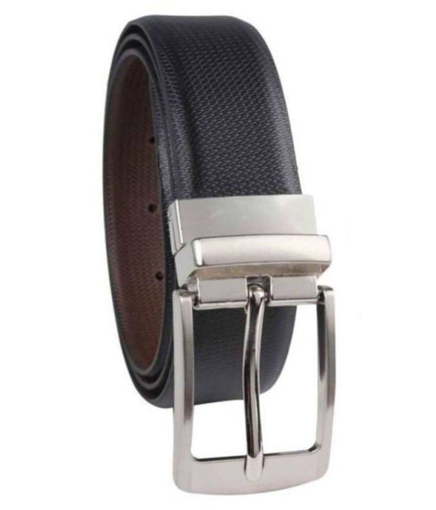 Runsi Black Faux Leather Formal Belt
