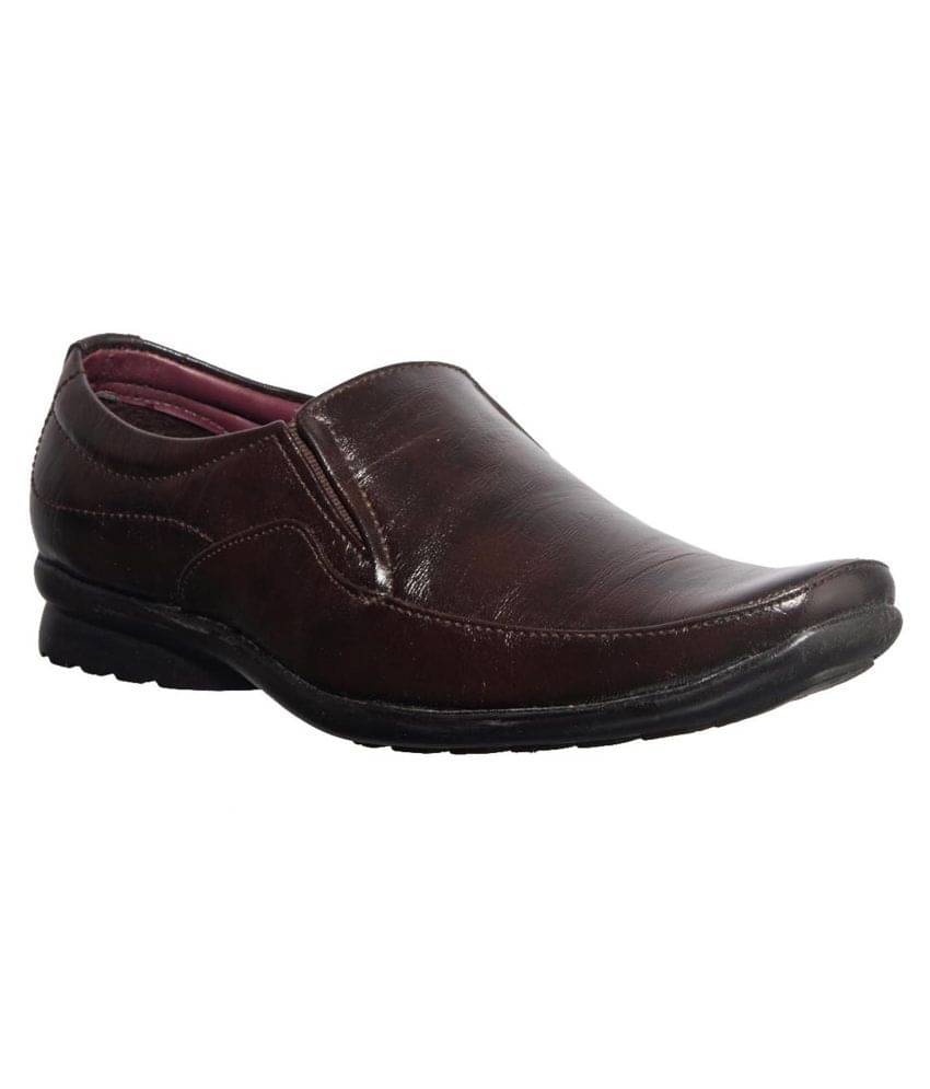     			KHADIM Slip On Artificial Leather Brown Formal Shoes