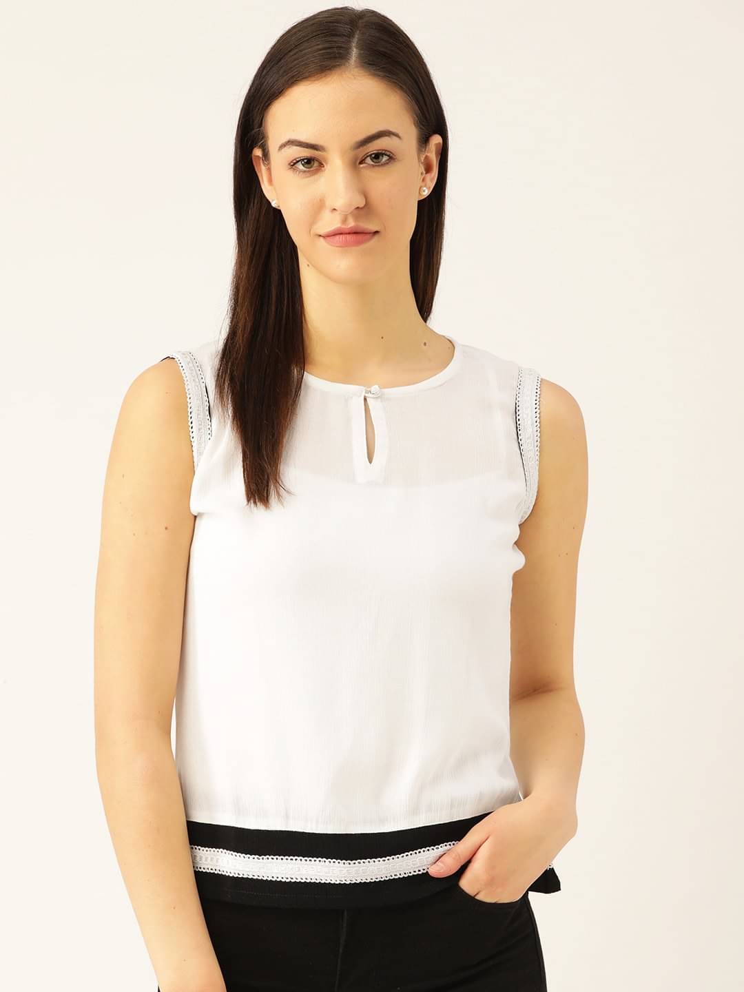 MARC LOIRE Women's Viscose Regular Top ( White ) MARC LOIRE Women's Viscose Regular Top ( White )