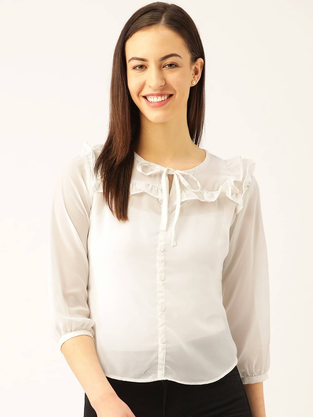 MARC LOIRE Women's Viscose Regular Top ( White ) MARC LOIRE Women's Viscose Regular Top ( White )