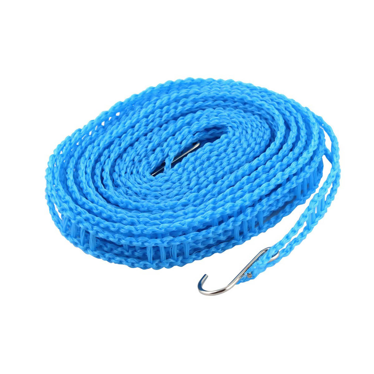 Mundal 5 Meters Windproof Anti-Slip Clothes Washing Line Drying Nylon Rope with Hooks