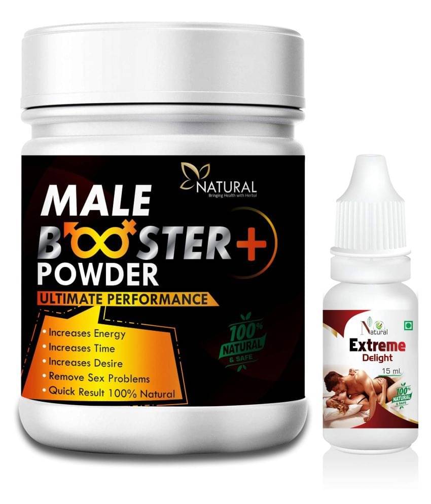     			Male Booster Plus Powder or Extreme Delight Oil herbal for Weakness in male organ (100gm+15ml) 100% Ayurvedic
