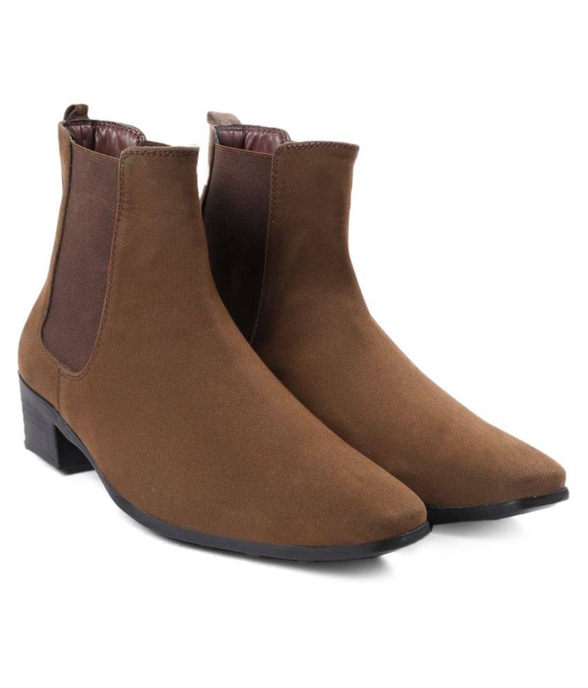     			YUVRATO BAXI Brown Party Boot