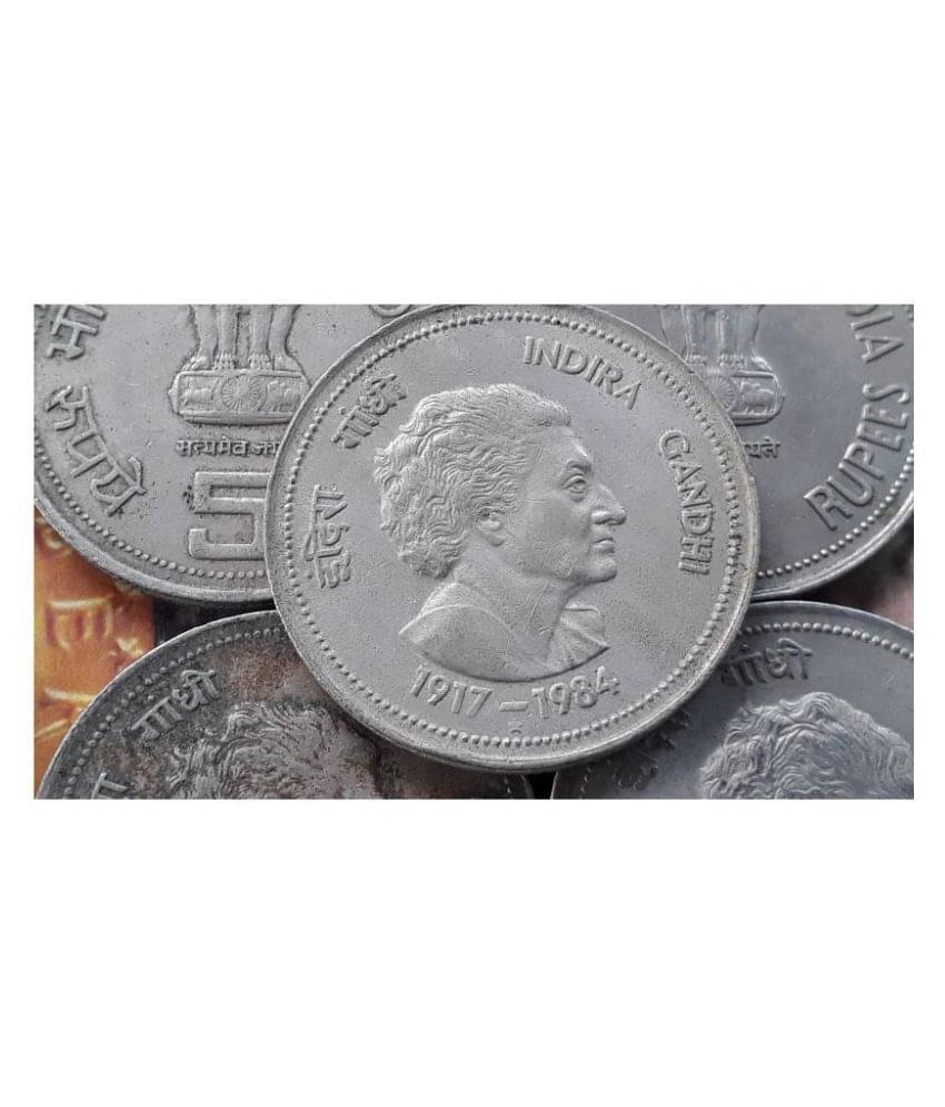 MANMAI COINS - 10 Pieces LOT - 5 Rs (Indira Gandhi) 1985 Commemorative 10 Numismatic Coins MANMAI COINS - 10 Pieces LOT - 5 Rs (Indira Gandhi) 1985 Commemorative 10 Numismatic Coins
