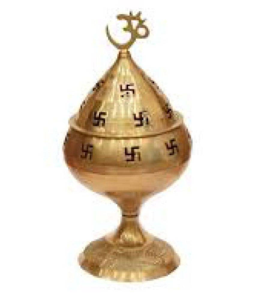     			Lucknow Poojan Store Yellow Brass Akhand Jyot Diya