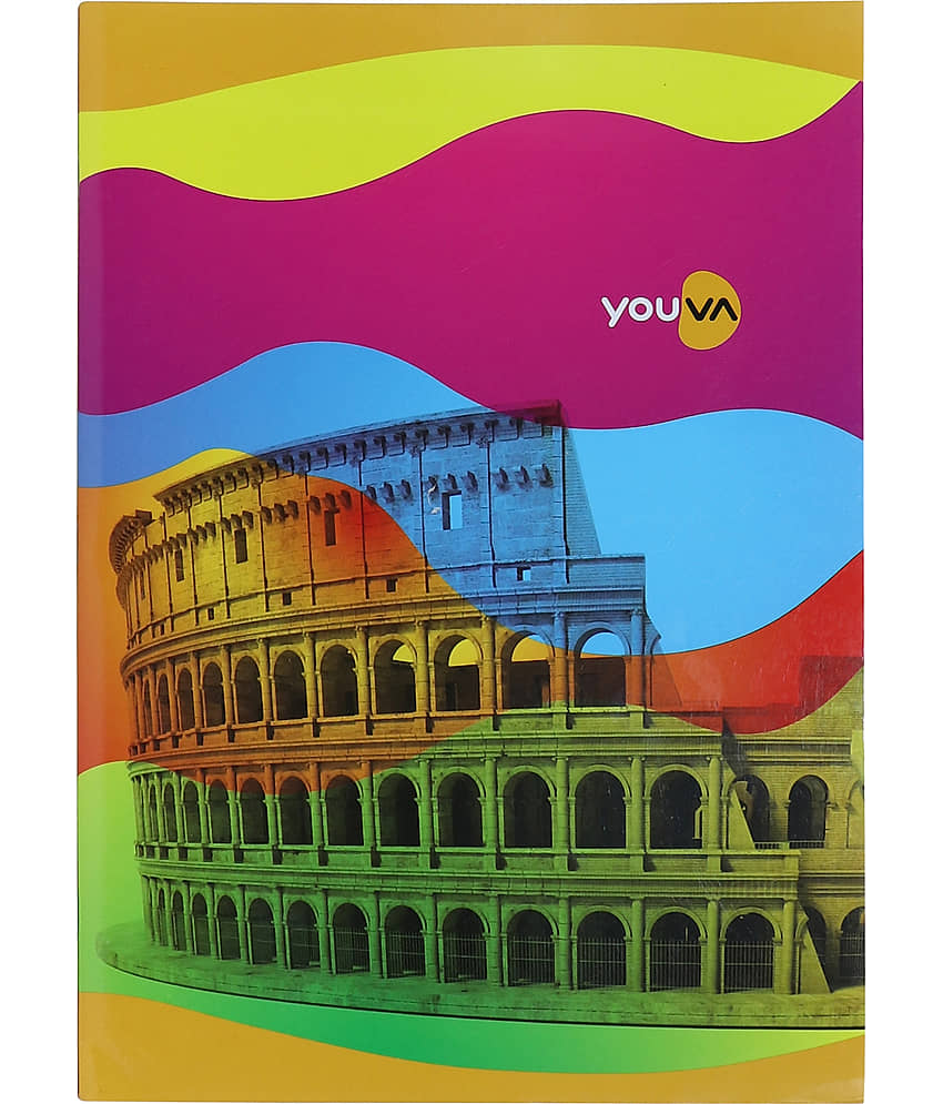 Navneet Youva Soft Bound Long Book Rainbow 21x29.7 cm Single Line 140 Pages - Pack of 12 - Stationery | Buy online on ZillyBuy