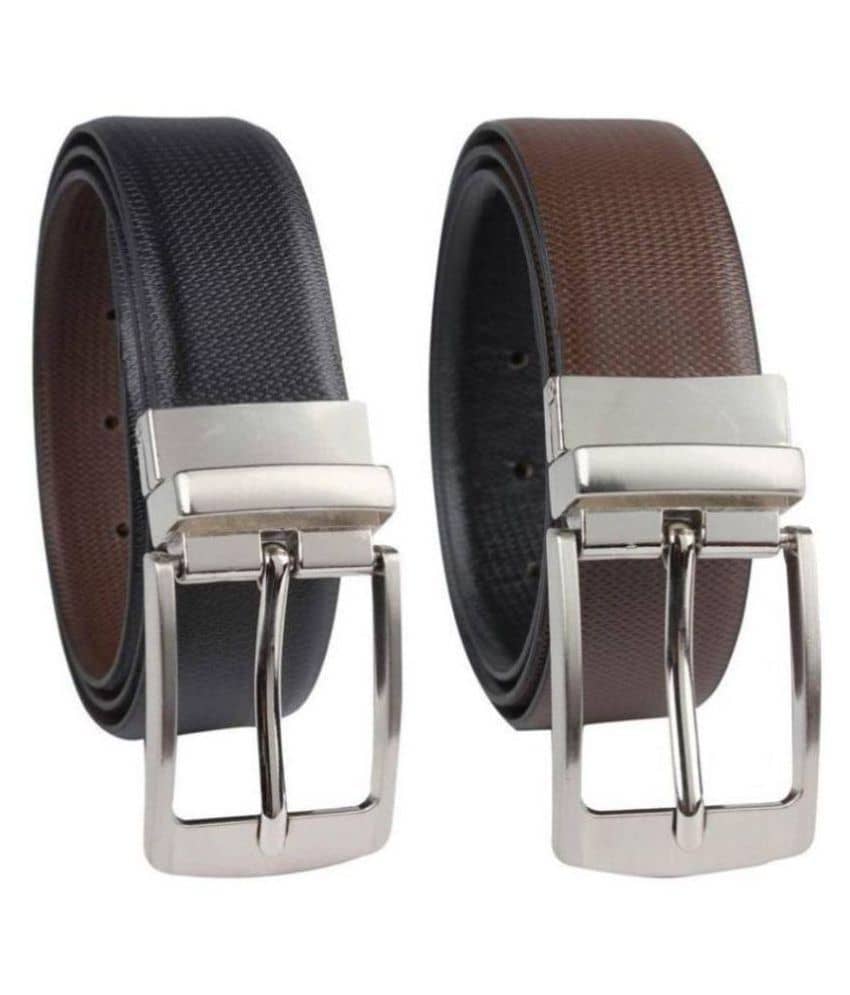 RUNSI INTERNATIONAL Black Faux Leather Formal Belt