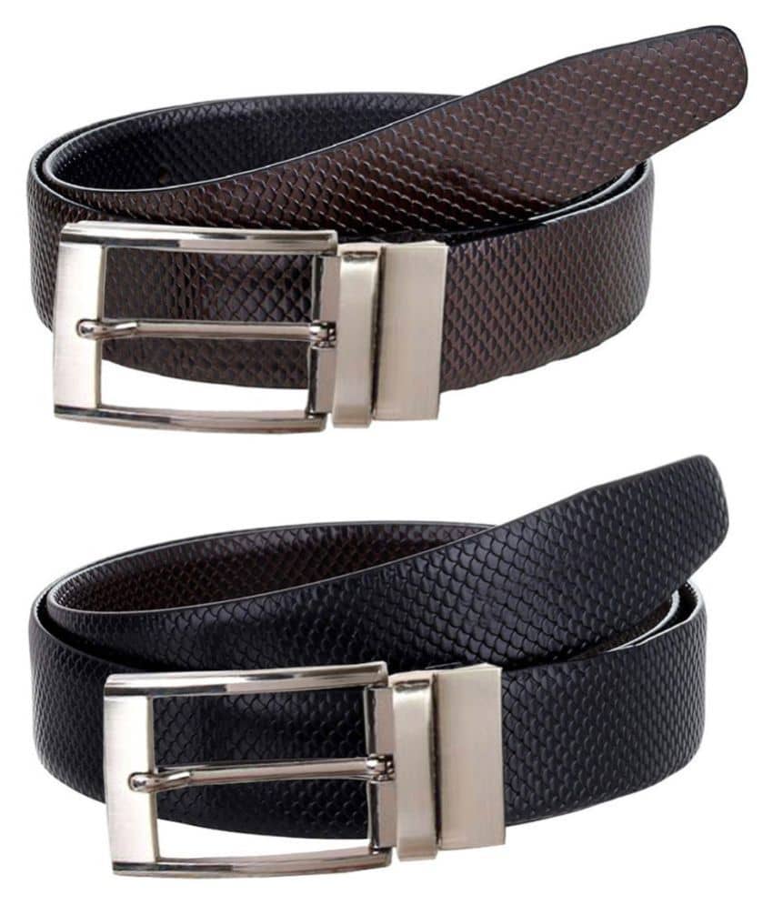 RUNSI INTERNATIONAL Black Leather Formal Belt