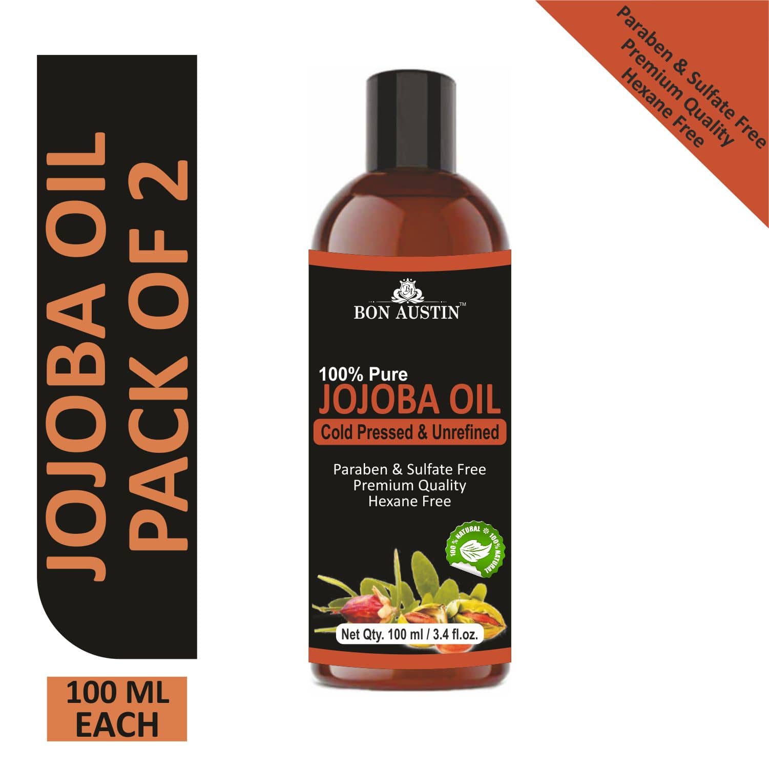 Bon Austin Jojoba  oil 200 mL Pack of 2