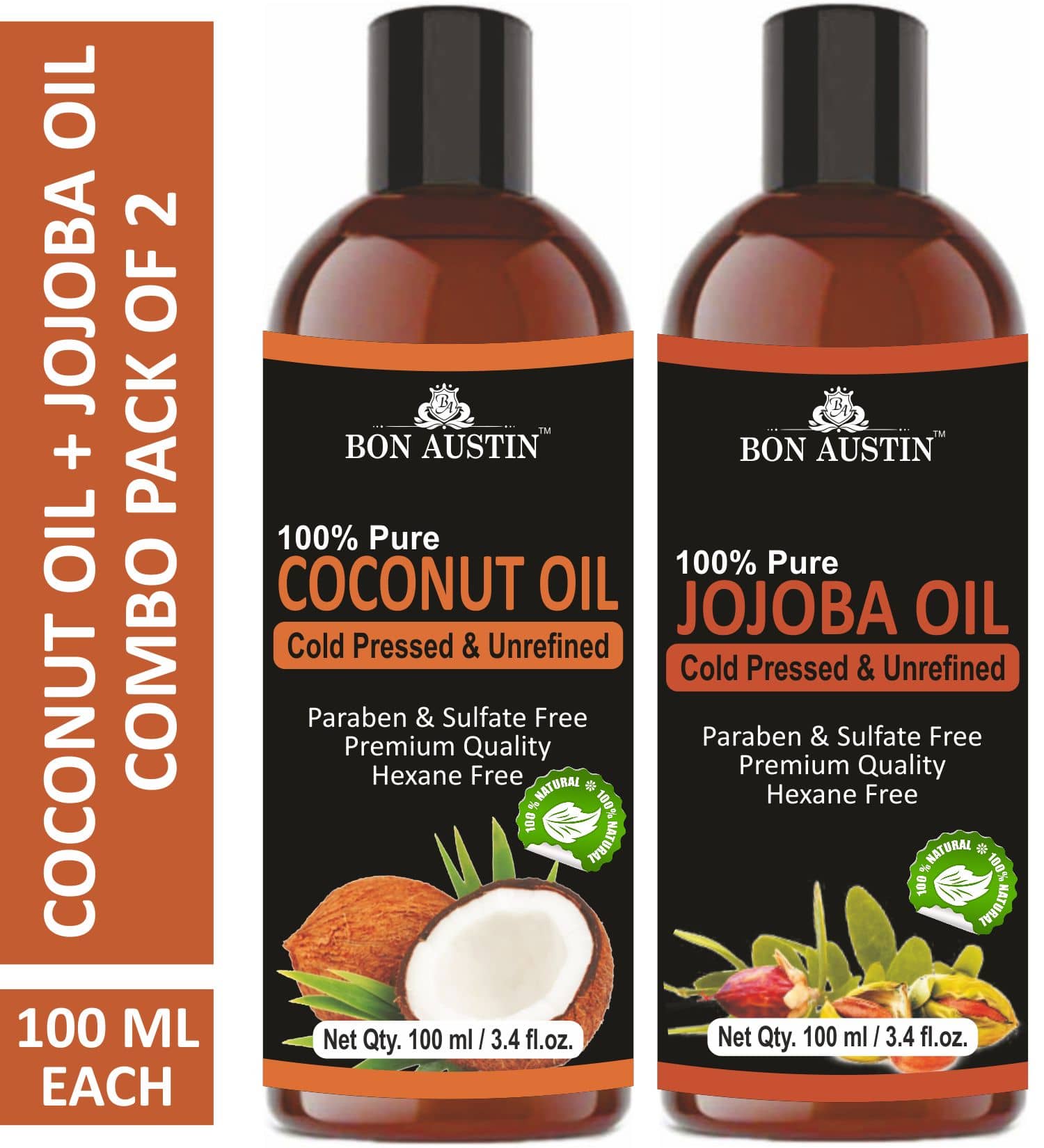 Bon Austin - Hair Growth Coconut Oil 100 ml ( Pack of 2 )