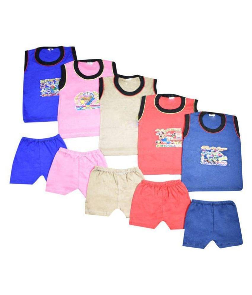     			Jisha Pack of 5 Boys Cotton Blend Shirt & Pants Set ( Multi )