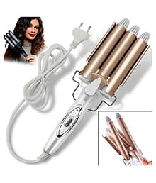 P Triple Barrel Professional Ceramic Hair Curler Waver Maker Tool Curling Iron Wand Rod Roller 45W ( Multicolor ) Product Style
