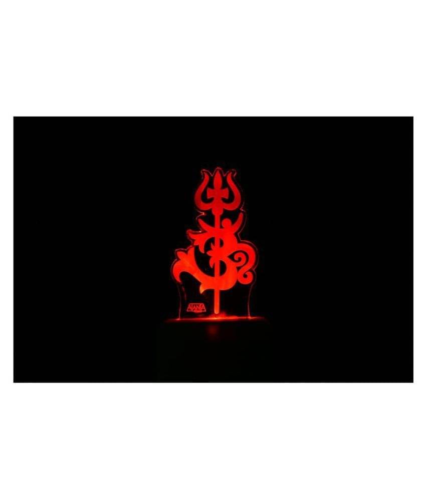     			SUPER AJANTA Om Trisul  2037 3D Night Lamp Multi - Pack of 1