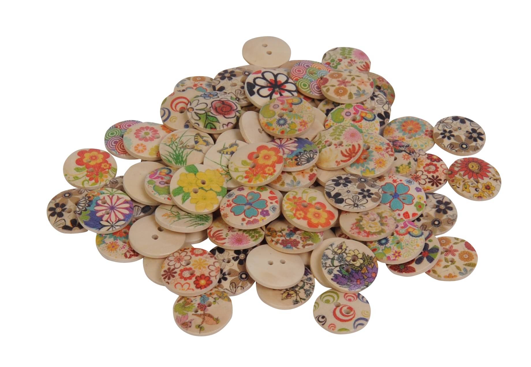     			Vardhman - Wood Wooden Printed Buttons (Pack of 1)
