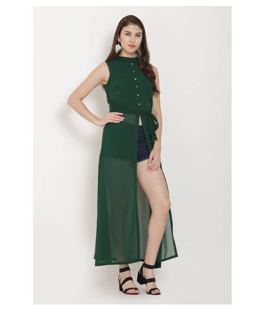     			KMB ROYAL Georgette Green A- line Dress