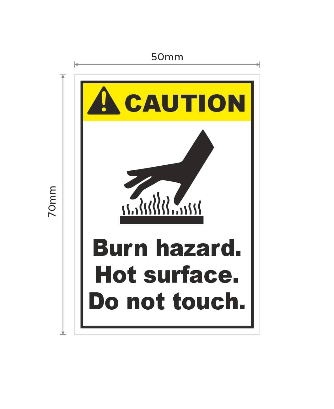 Rangvishwa Enterprises Burn Hazard. Hot Surface Do Not Touch Sticker ( 5 x 7 cms ) Rangvishwa Enterprises Burn Hazard. Hot Surface Do Not Touch Sticker ( 5 x 7 cms )