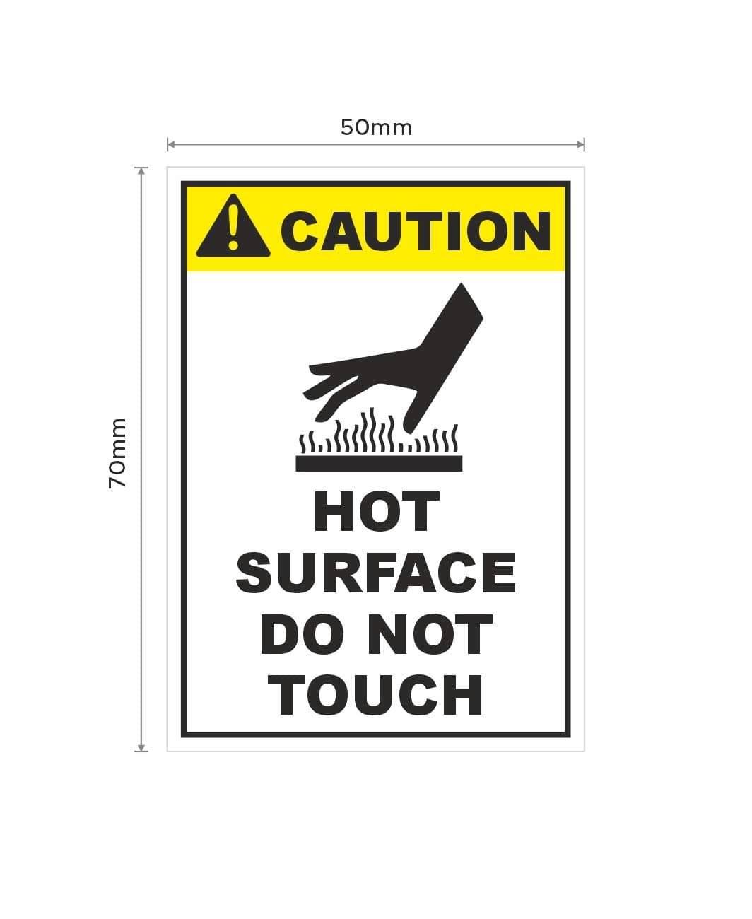 Rangvishwa Enterprises Hot Surface Do Not Touch Sticker ( 5 x 7 cms ) Rangvishwa Enterprises Hot Surface Do Not Touch Sticker ( 5 x 7 cms )
