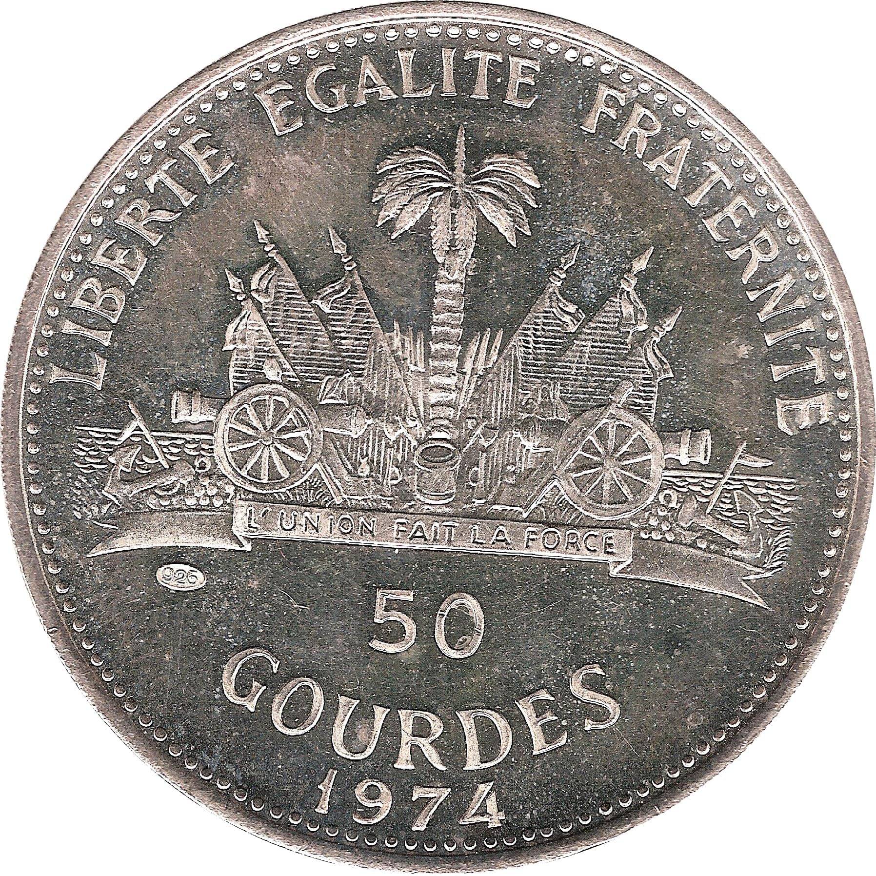     			50 Gourdes Holy Year 1974 Haiti Rare Coin