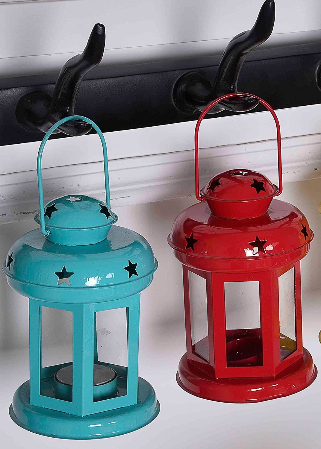Arsalan Table Top and Hanging Iron Tea Light Holder - Pack of 2 Arsalan Table Top and Hanging Iron Tea Light Holder - Pack of 2