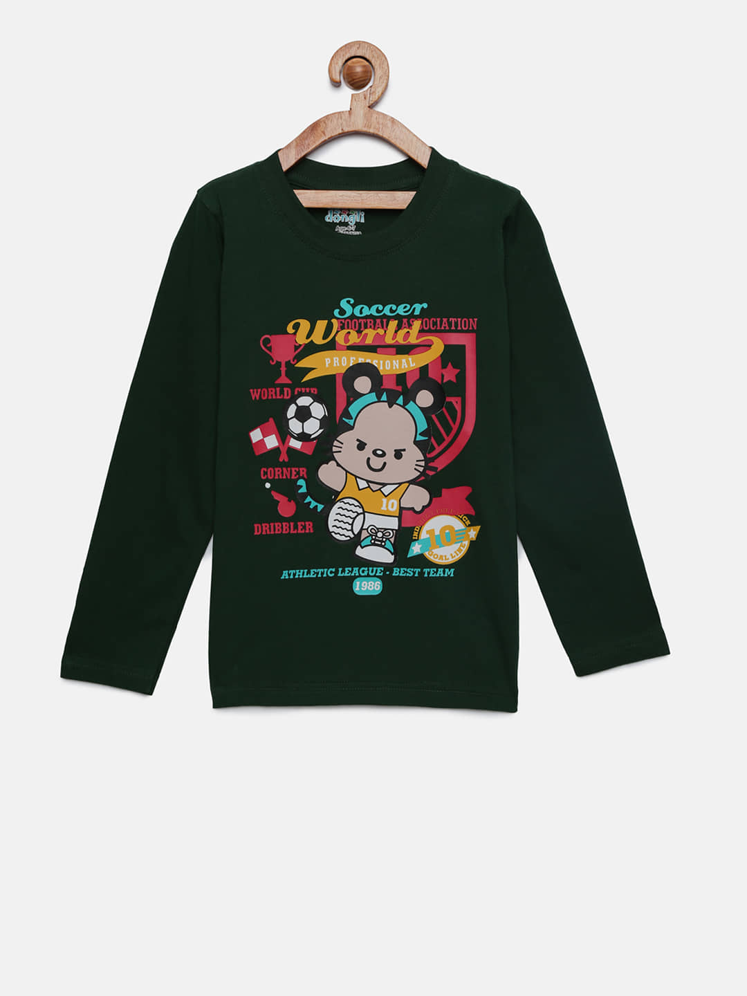 Dongli Pack of 1 Boys Cotton T-Shirt ( Multi Color )