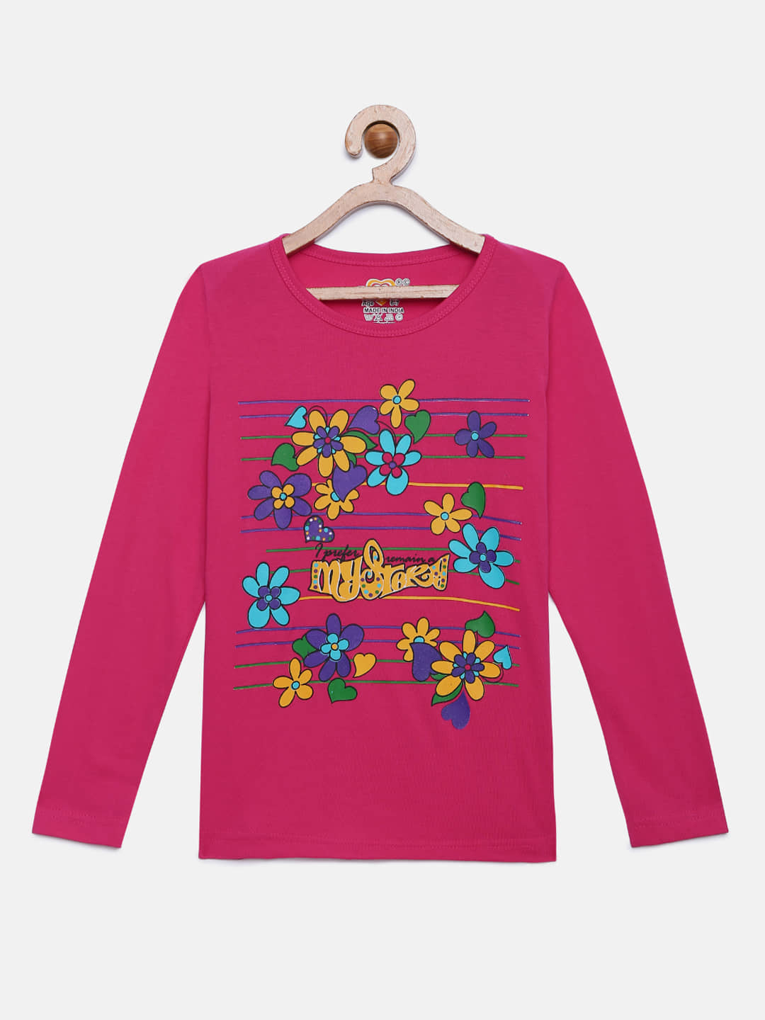 Sinimini Pack of 1 Girls 100% Cotton T-Shirts ( Multi )