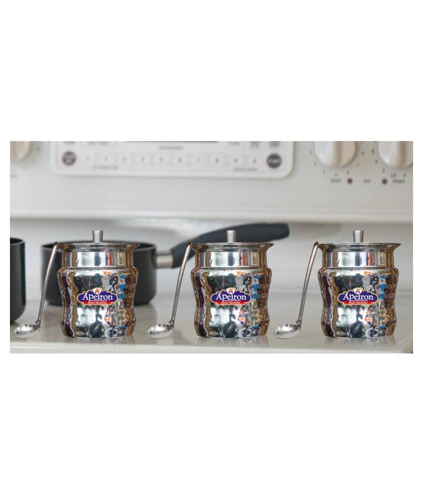     			APEIRON Steel Oil Container/Dispenser Set of 3 300 mL