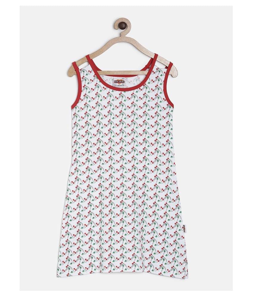 Sinimini 100% Cotton A-line For Girls ( Pack of 1 , Red ) Sinimini 100% Cotton A-line For Girls ( Pack of 1 , Red )