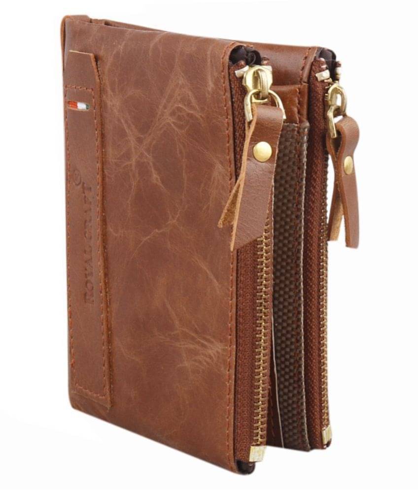     			Royal Craft Leather Brown Casual Short Wallet