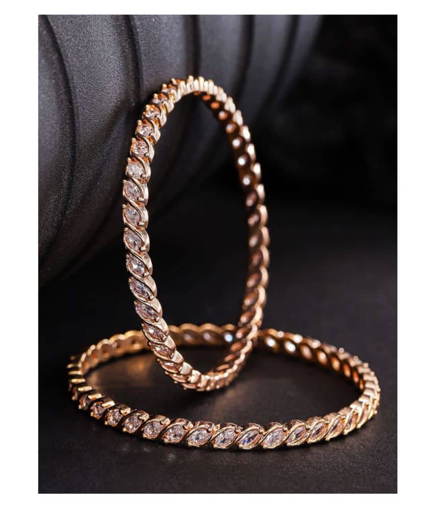 Priyaasi - Rose Gold Bangle Set (Pack of 1) - Bangles & Bracelets | Buy online on ZillyBuy
