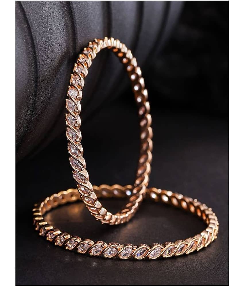 Priyaasi - Rose Gold Bangle Set (Pack of 1) - Bangles & Bracelets | Buy online on ZillyBuy
