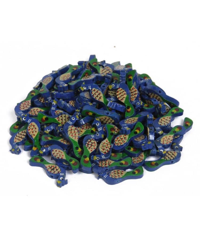 Vardhman Wood Multicolored Peacock Beads Size 3 cm Used for Art and Crafts ( Pack of 1 ) - Stationery | Buy online on ZillyBuy