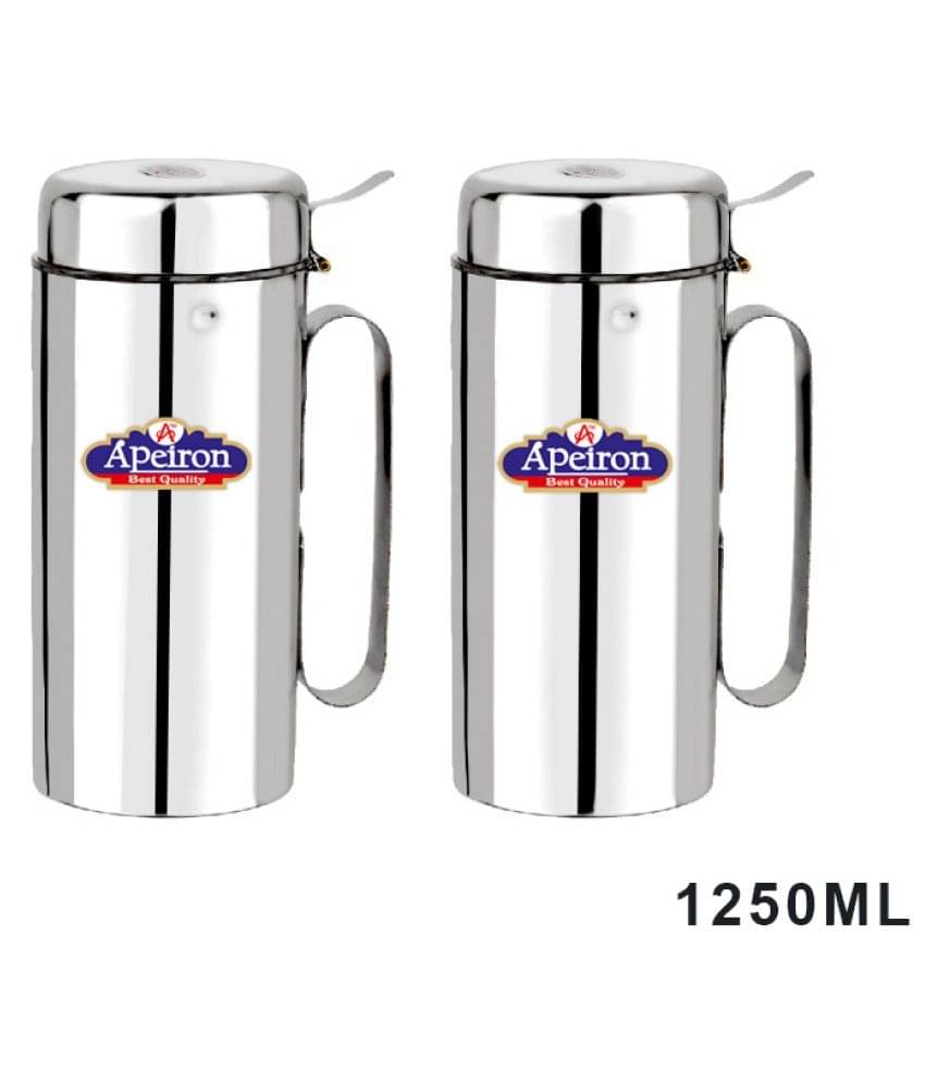     			APEIRON Nozzle Can Steel Oil Container/Dispenser Set of 2 1250 mL