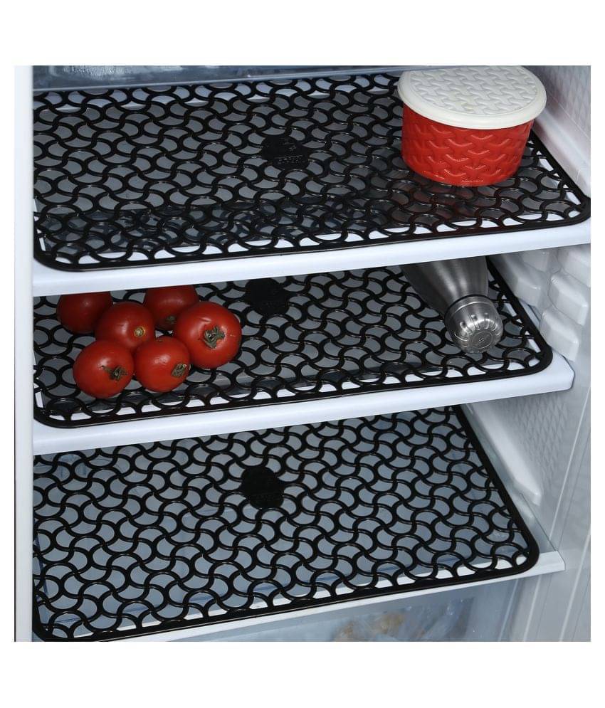 Revexo Set of 3 PVC Black Fridge Mats Revexo Set of 3 PVC Black Fridge Mats