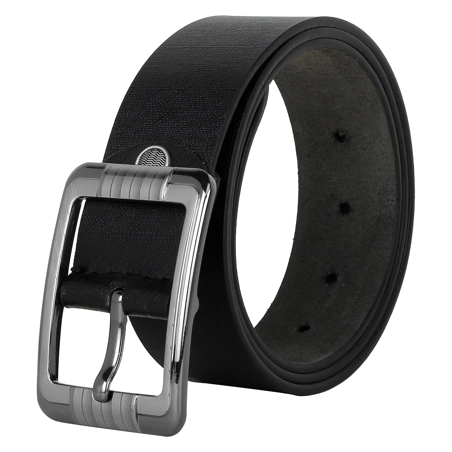RUNSI INTERNATIONAL Black Leather Casual Belt