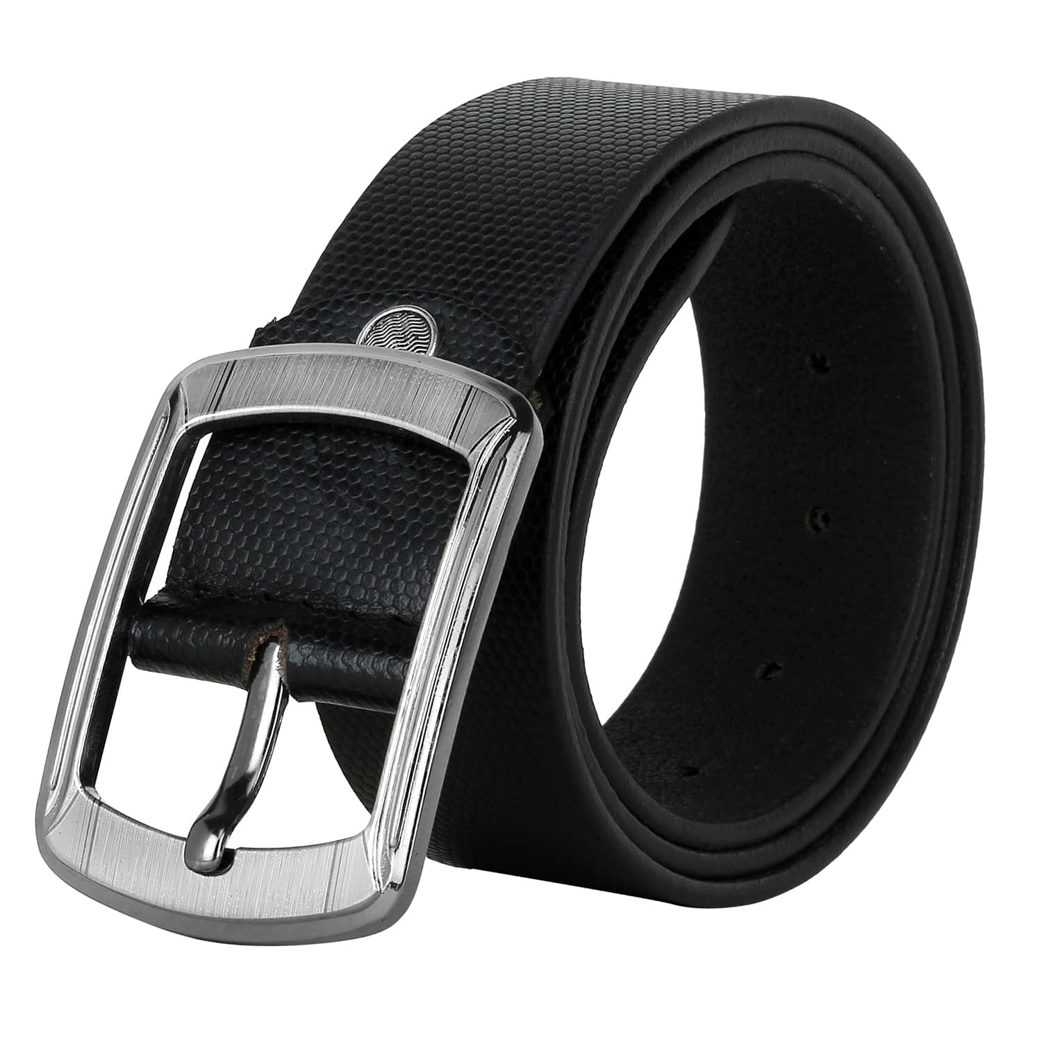 RUNSI INTERNATIONAL Black Leather Casual Belt