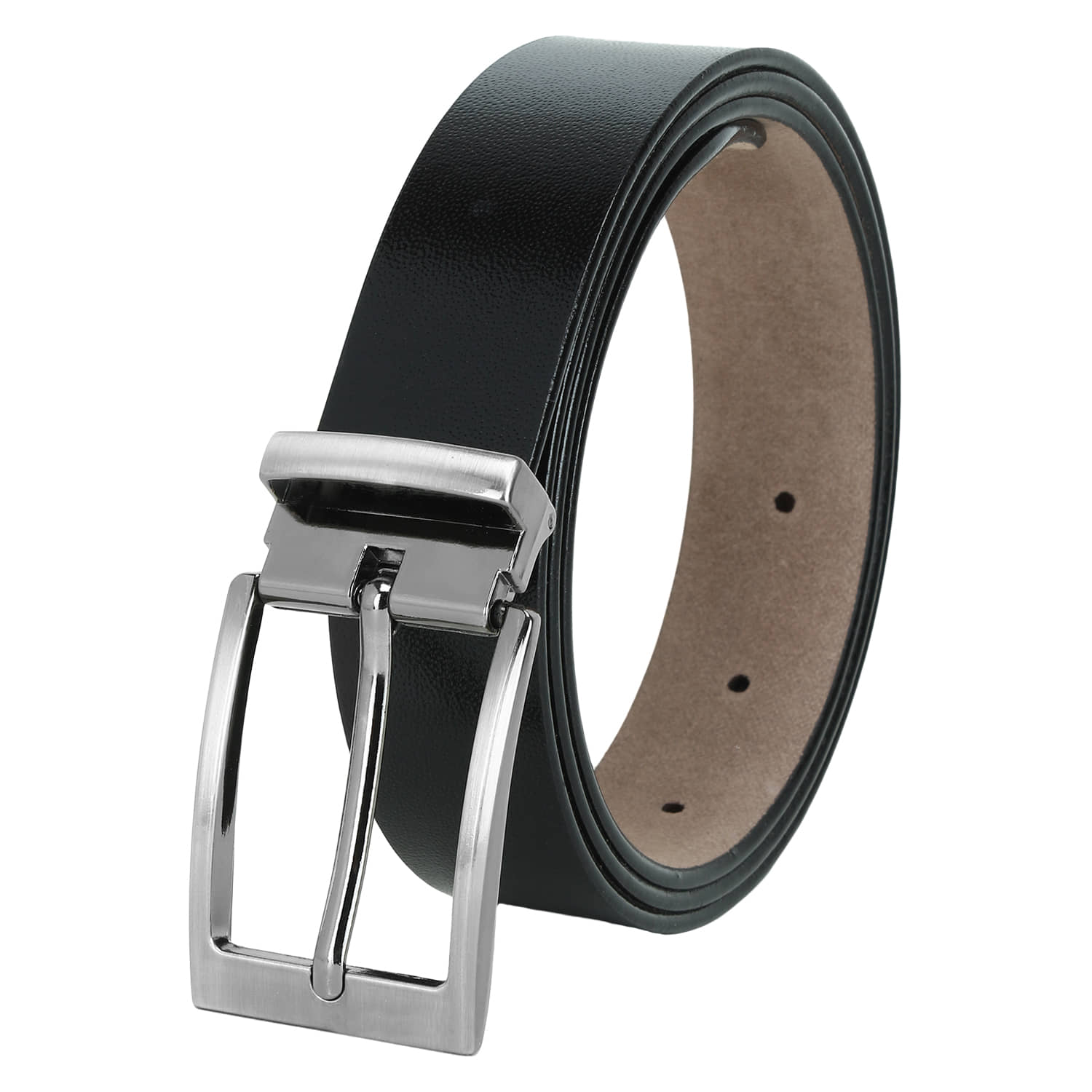 RUNSI INTERNATIONAL Black Leather Formal Belt