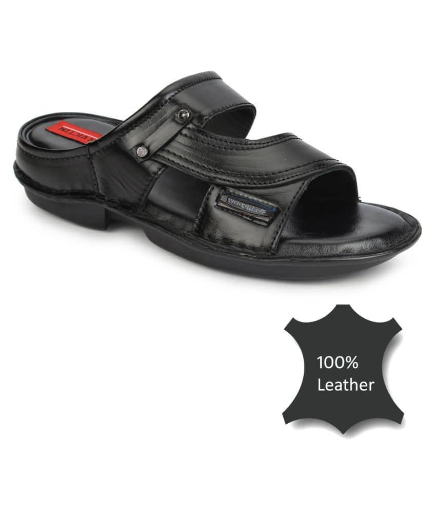 Fashion Victim Black Leather Sandals