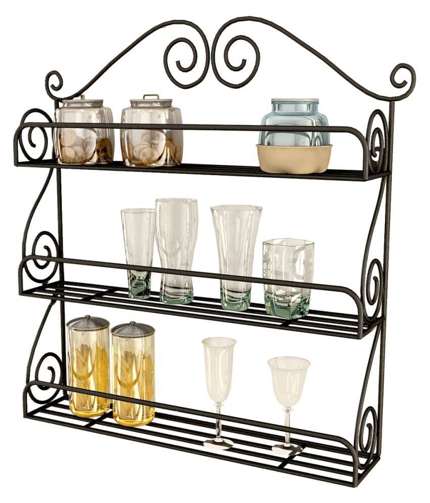     			Home Sparkle Floating Shelves Black Iron - Pack of 1