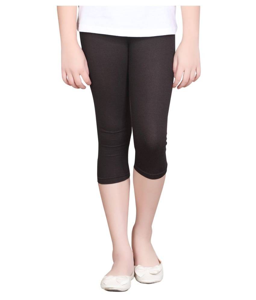     			Sinimini Pack of 1 Girls Cotton Blend Capris ( Brown )