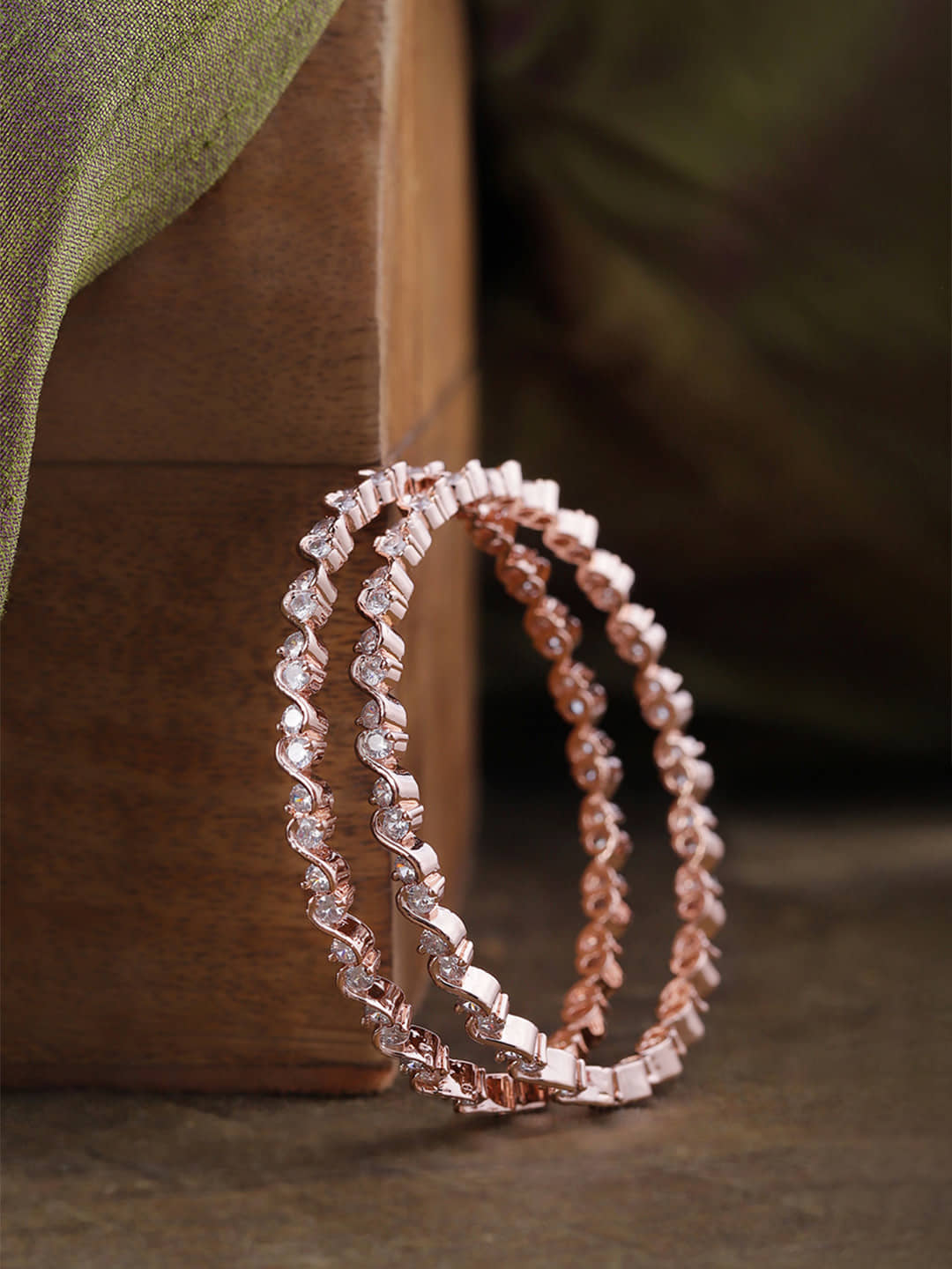 Priyaasi - Rose Gold Bangle Set (Pack of 1) - Bangles & Bracelets | Buy online on ZillyBuy