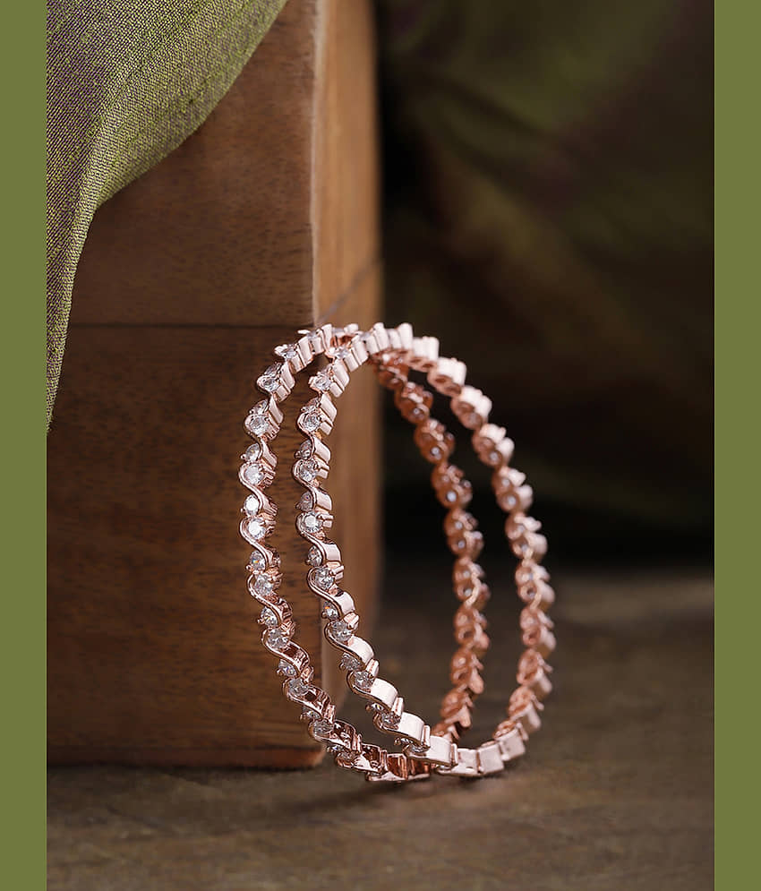 Priyaasi - Rose Gold Bangle Set (Pack of 1) - Bangles & Bracelets | Buy online on ZillyBuy