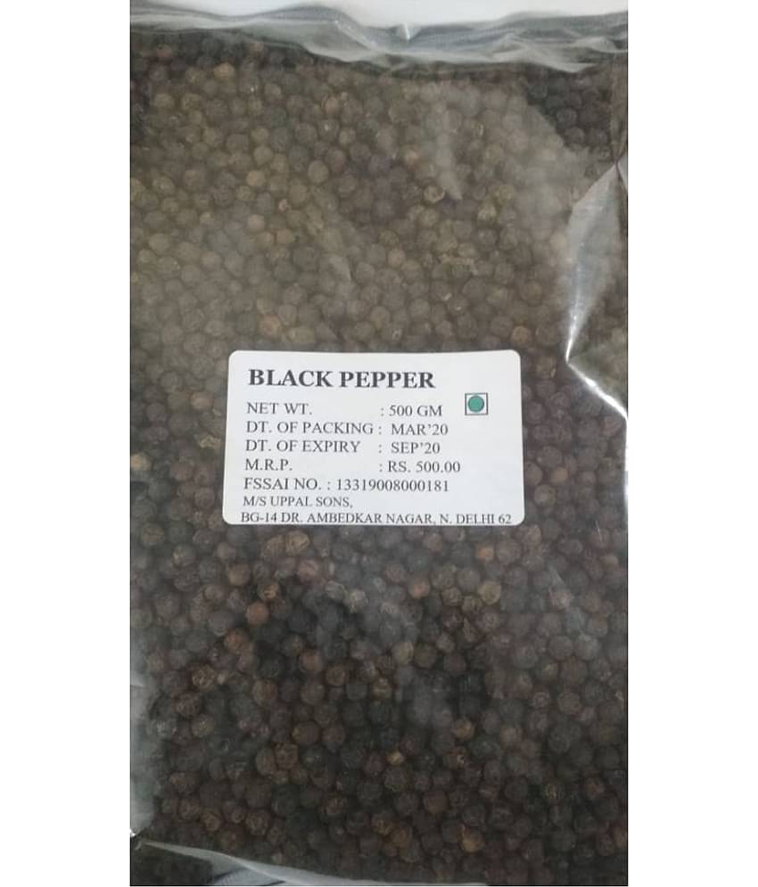 UPPAL SONS - 500 gm Kali Mirch (Peppercorns) (Pack of 1)