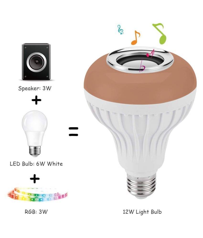     			LED Music Light Bulb, B22 LED Light Bulb With Bluetooth Speaker 12W Bluetooth Speaker