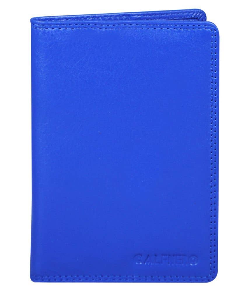 Calfnero Leather Blue Passport Holder - Handbags | Buy online on ZillyBuy