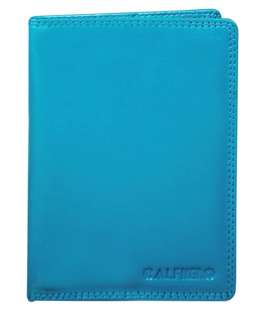 Calfnero Leather Blue Passport Holder - Handbags | Buy online on ZillyBuy