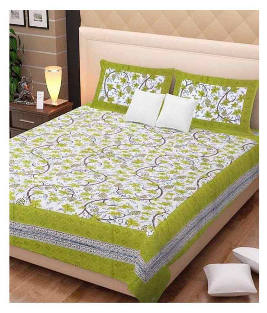     			Uniqchoice Cotton King Bedsheet ( Green )