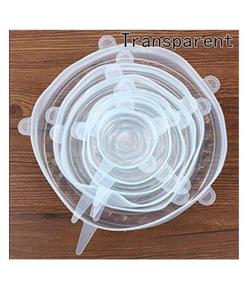     			Winner Set of 5 Pcs Silicone Stretch Lids - Food Fresh Saver Cover, Freezable, Microwavable Cover Stretchable Covers for Bowls, Cups, Pots, 5-Pack of Various Sizes (White Color)- 30005342