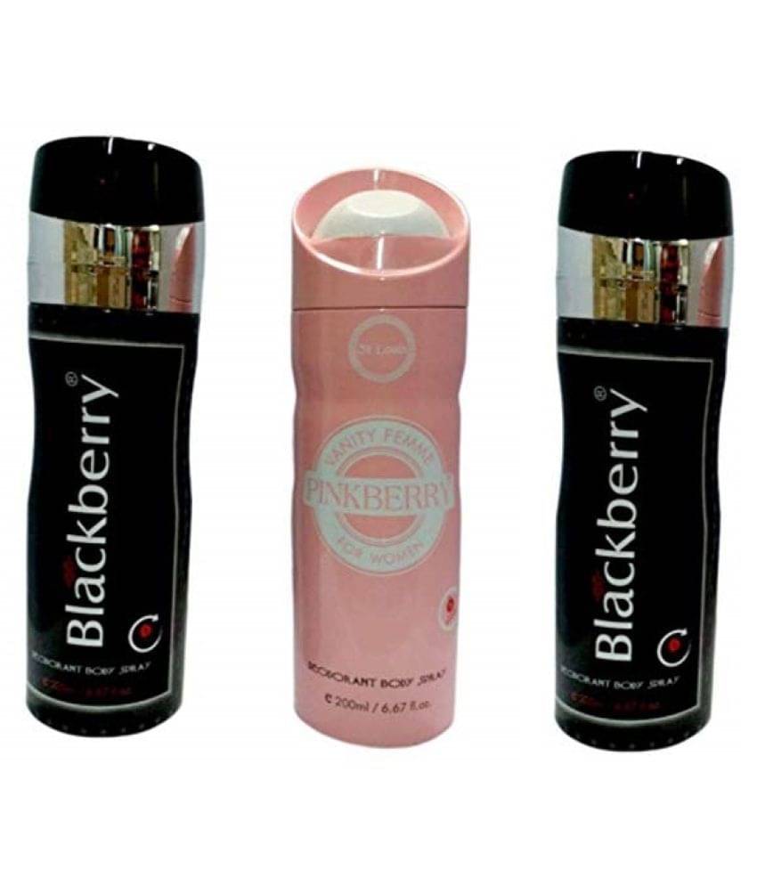     			St. Louis BlackBerry 2 and PinkBerry 1 Deodorant Body Spray 200 ML Each.pack of 3.