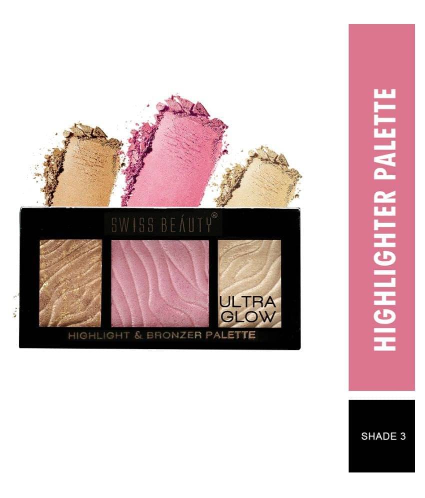     			Swiss Beauty Highlighter & Bronzer Palette (Shade-03), 12gm
